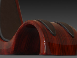 wooden red chair 3D Model