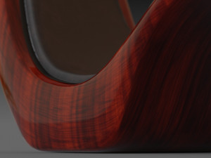 wooden red chair 3D Model