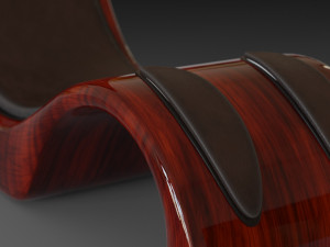 wooden red chair 3D Model