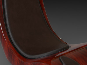 wooden red chair 3D Model