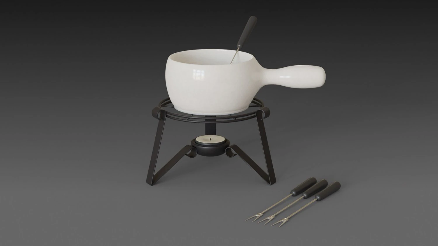 fondue set 3D Model .c4d .max .obj .3ds .fbx .stl .blend 