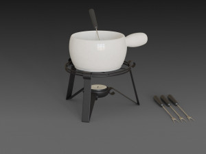 fondue set 3D-Modell