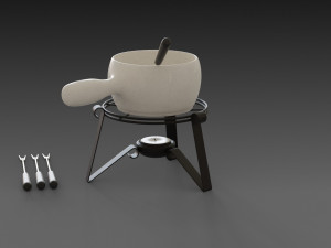 fondue set 3D-Modell