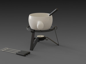 fondue set 3D-Modell