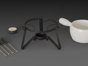fondue set 3D-Modell