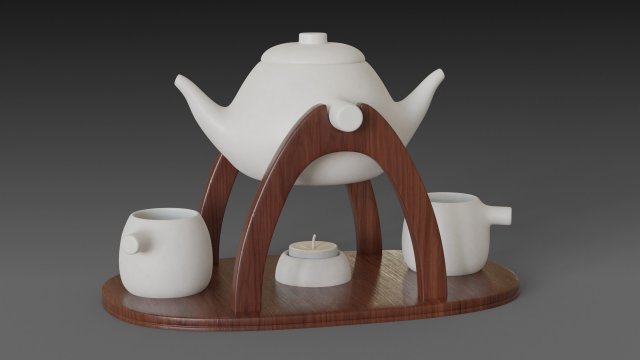 teapot warmer set 3D-Modell .c4d .max .obj .3ds .fbx .stl .blend 