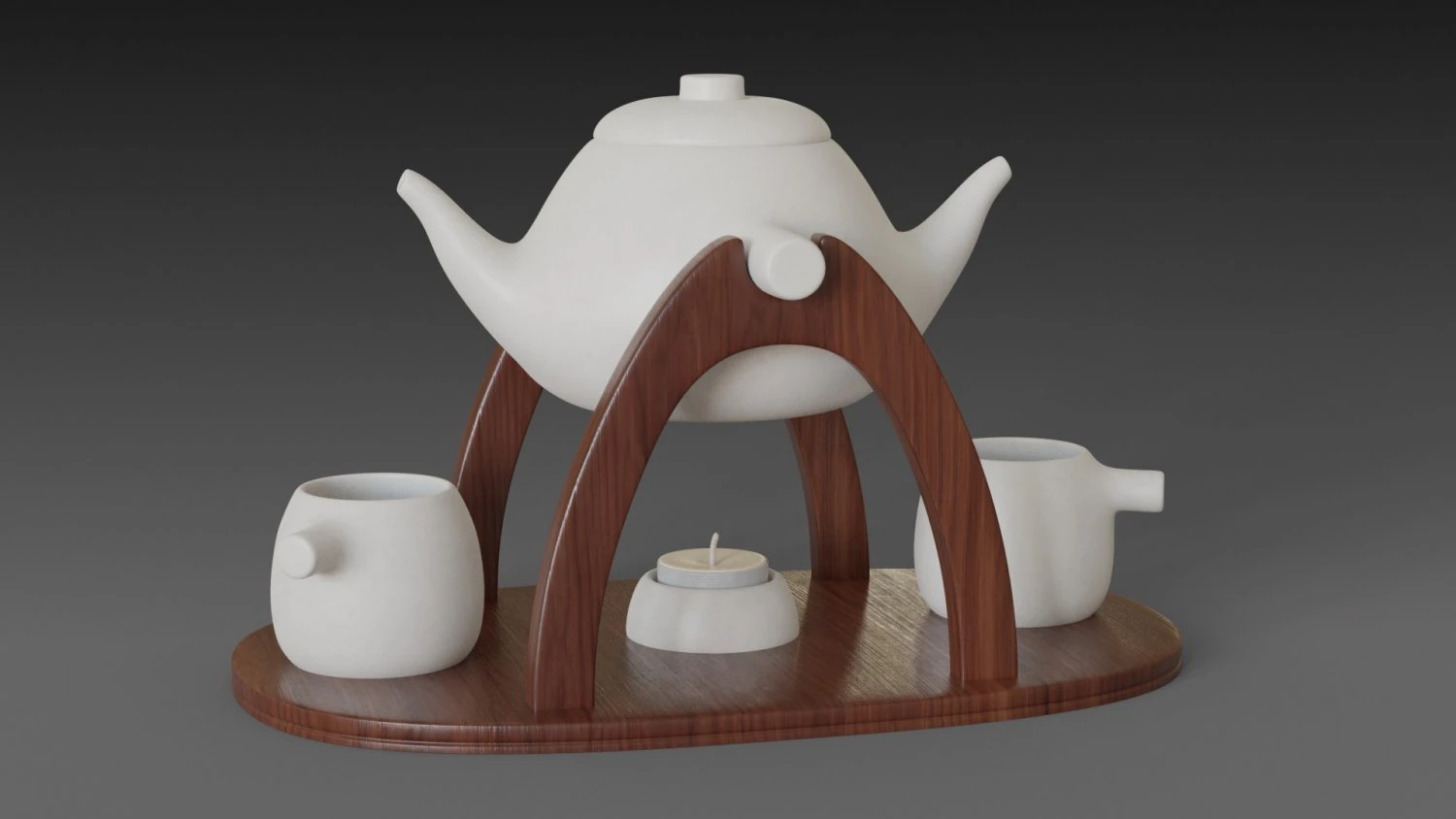 teapot warmer set 3D Model .c4d .max .obj .3ds .fbx .stl .blend