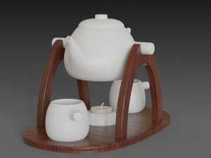 teapot warmer set 3D-Modell
