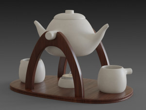 teapot warmer set 3D-Modell