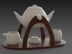 teapot warmer set 3D-Modell