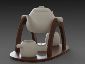 teapot warmer set 3D Model