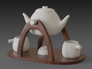 teapot warmer set 3D-Modell