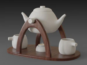 teapot warmer set 3D Model