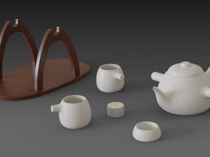 teapot warmer set 3D-Modell