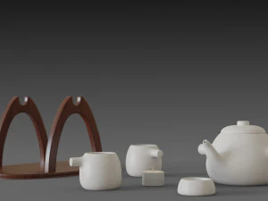 teapot warmer set 3D Model
