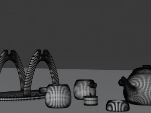 teapot warmer set 3D-Modell