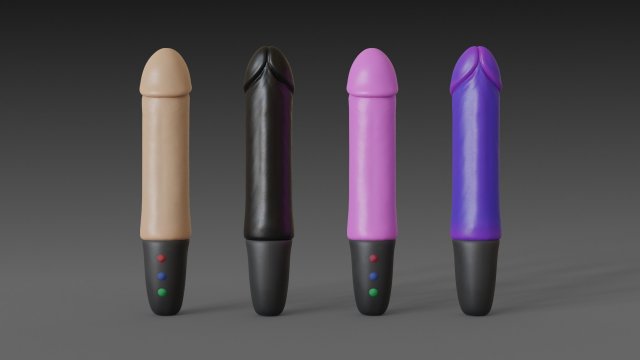 toy vibrator 4 different colors Model 3D .c4d .max .obj .3ds .fbx .stl .blend