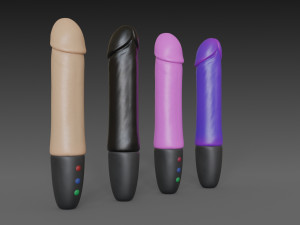 toy vibrator 4 different colors Model 3D