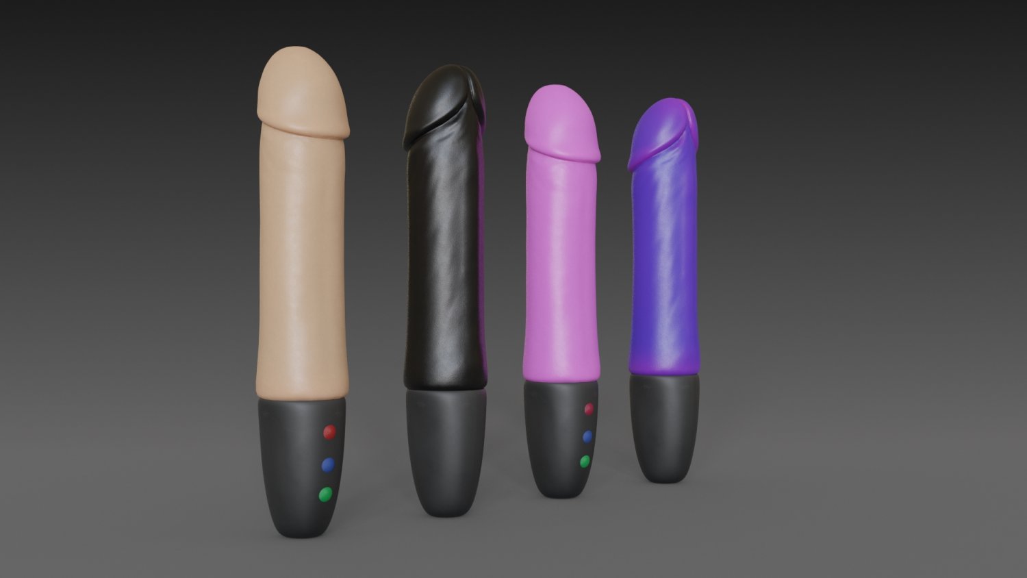 toy vibrator 4 different colors 3D Модель in Медицинское оборудование  3DExport