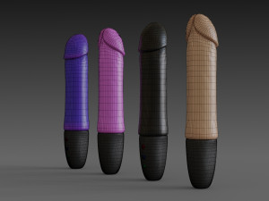 toy vibrator 4 different colors Model 3D