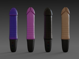 toy vibrator 4 different colors Model 3D