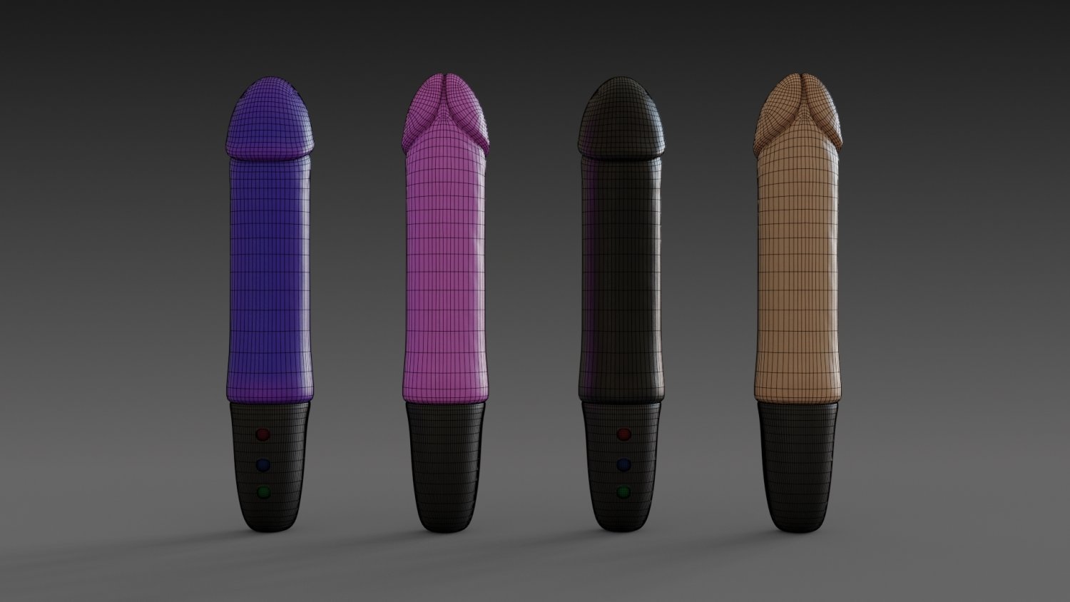 toy vibrator 4 different colors 3D Модель in Медицинское оборудование  3DExport