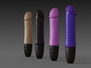toy vibrator 4 different colors Model 3D