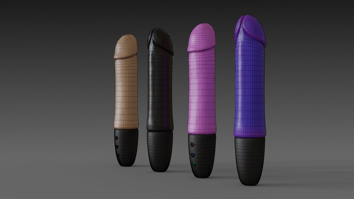 toy vibrator 4 different colors 3D Модель in Медицинское оборудование  3DExport