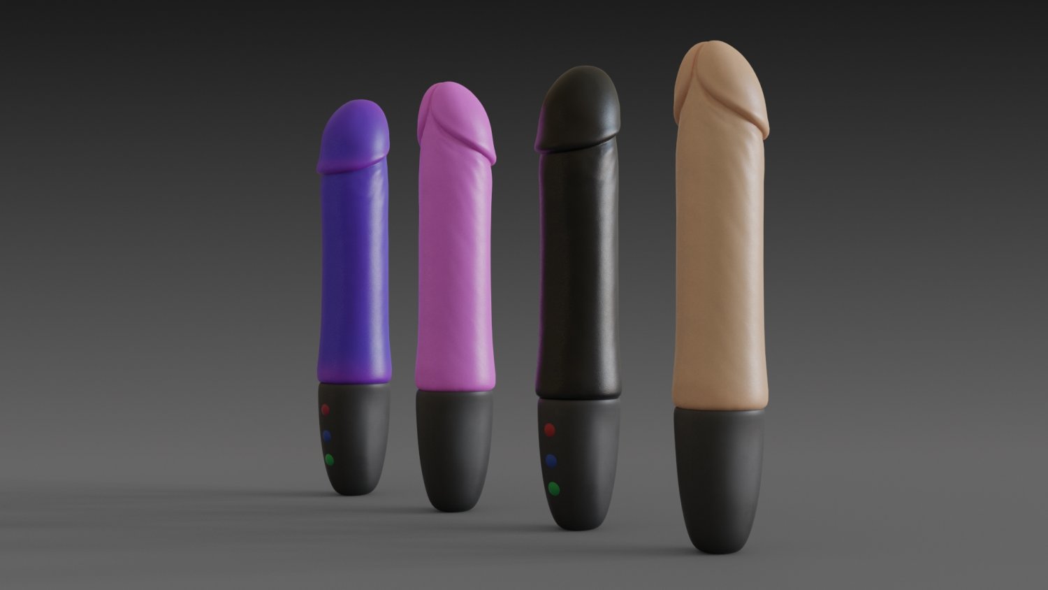 toy vibrator 4 different colors 3D Модель in Медицинское оборудование  3DExport