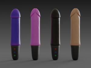 toy vibrator 4 different colors Model 3D