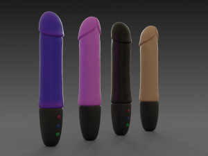 toy vibrator 4 different colors Model 3D