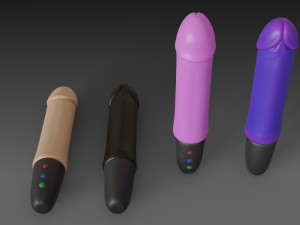toy vibrator 4 different colors Model 3D