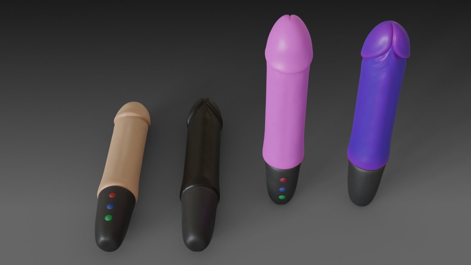 toy vibrator 4 different colors 3D Модель in Медицинское оборудование  3DExport