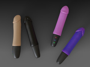 toy vibrator 4 different colors Model 3D