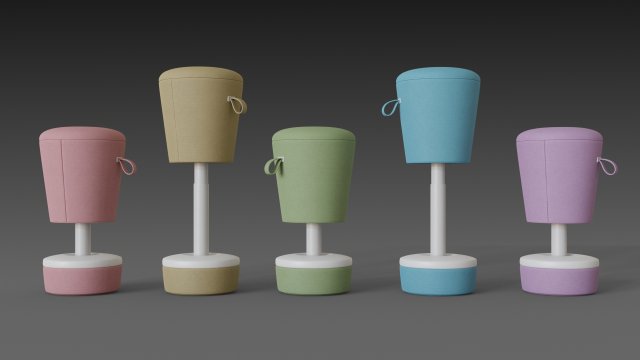 bar stool mickey - height adjustable 3D-Modell .c4d .max .obj .3ds .fbx .stl .blend 
