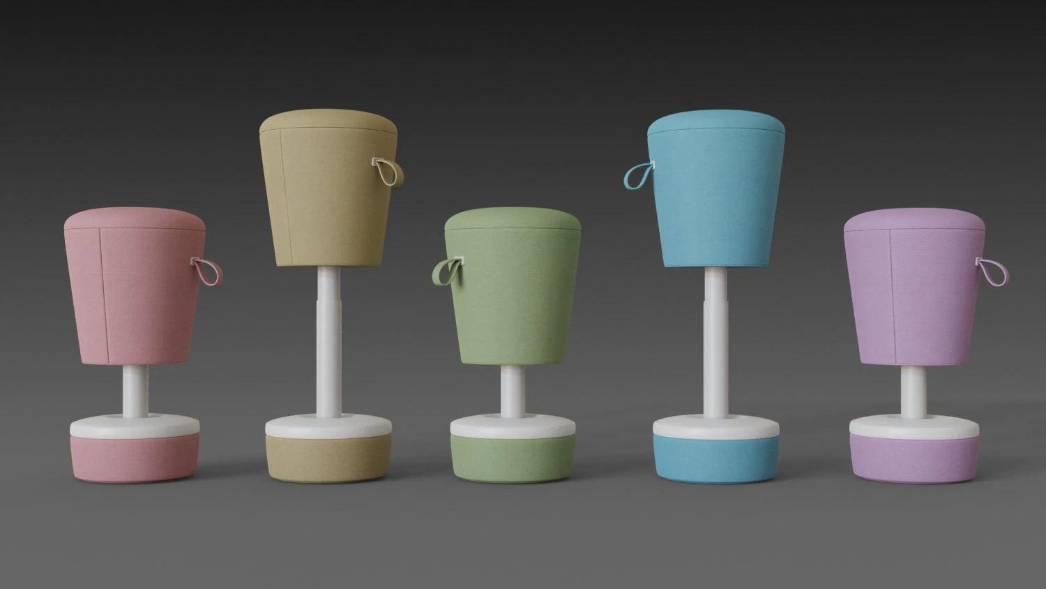 bar stool mickey - height adjustable 3D Model .c4d .max .obj .3ds .fbx .stl .blend