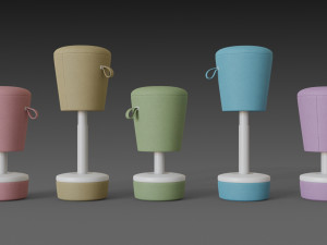 bar stool mickey - height adjustable Model 3D
