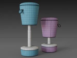 bar stool mickey - height adjustable 3D Model