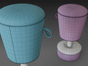 bar stool mickey - height adjustable 3D Model
