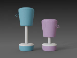 bar stool mickey - height adjustable 3D Model