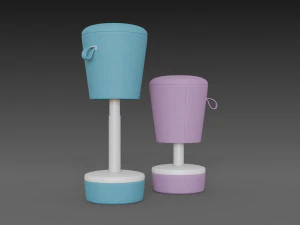 bar stool mickey - height adjustable 3D Model