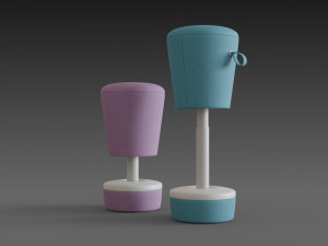 bar stool mickey - height adjustable 3D-Modell