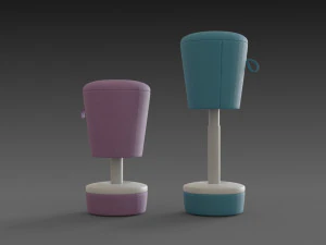bar stool mickey - height adjustable 3D Model