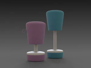 bar stool mickey - height adjustable 3D Model