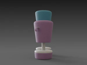 bar stool mickey - height adjustable 3D Model