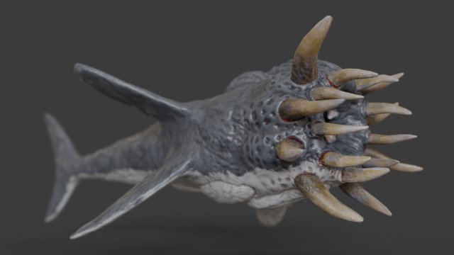 water terror monster lowpoly 3D-Modell .c4d .max .obj .3ds .fbx .stl .blend 