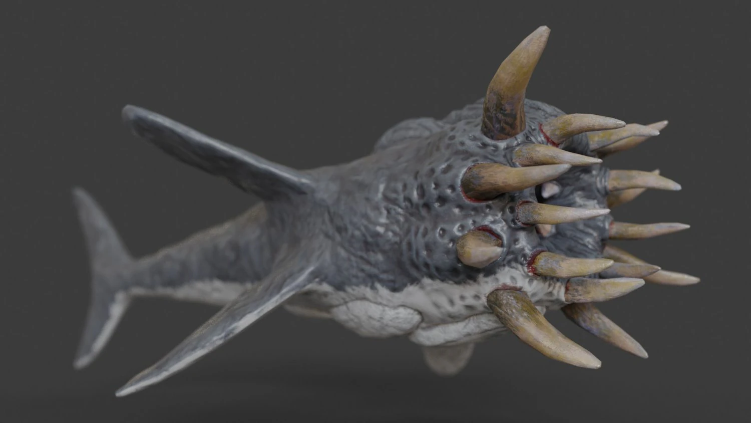 water terror monster lowpoly 3D Model .c4d .max .obj .3ds .fbx .stl .blend 