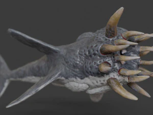 水の恐怖のモンスターのローポリ 3Dモデル