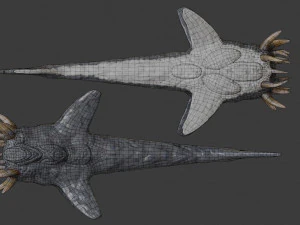 water terror monster lowpoly 3D Model