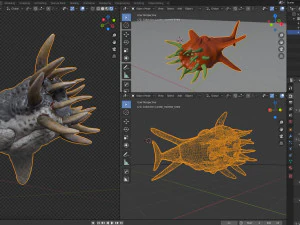 water terror monster lowpoly 3D Model